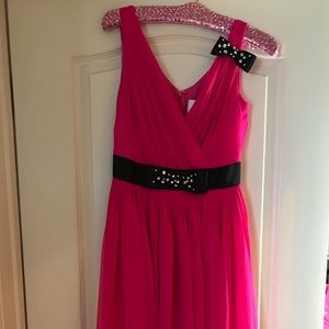 Kate spade pink dress with rhinestones and bow